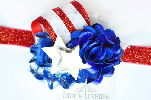 ~* Flying Free *~ Hand-cut Patriotic Headband or Clip