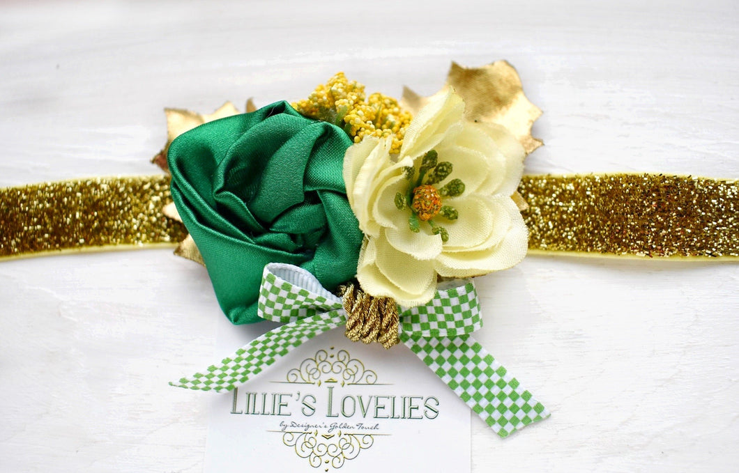 ~*Shamrock Bouquet*~ Floral Headband or Clip