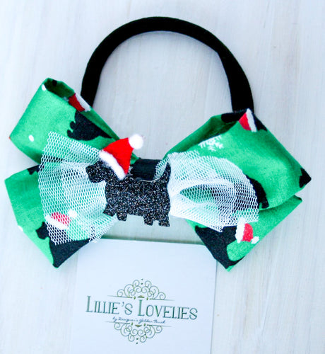 ~*Santa Scottie*~ Holiday Headband or Clip
