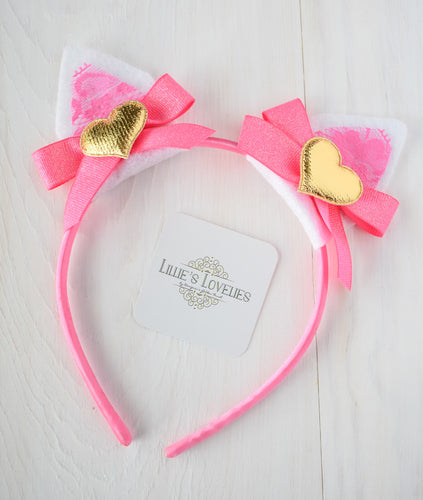 ~* Pink Kitty Love*~ Valentine Animal Ears