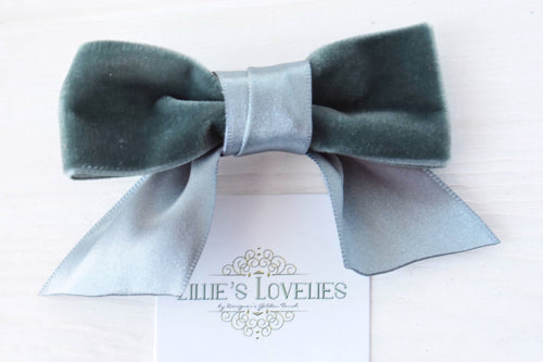 ~*The Annalie Bow*~ Satin Velvet Clips or Headbands- 5 Colors!