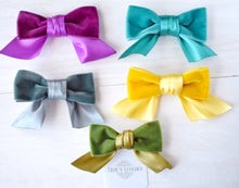 ~*The Annalie Bow*~ Satin Velvet Clips or Headbands- 5 Colors!
