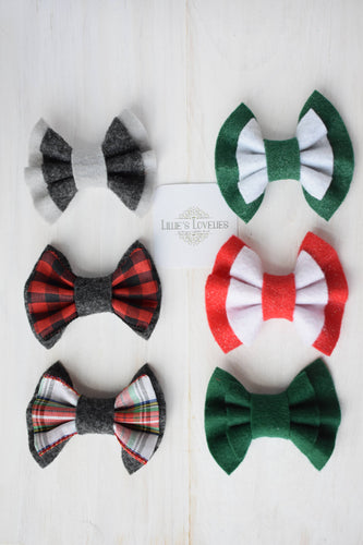 ~*Winter Wonder*~ Double Ruffle Felt Clips or Headbands- Choose yours!