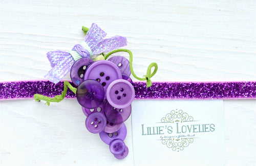 ~*Gorgeous Grapes*~ Button Headband or Clip