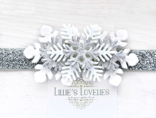 ~*Frosted Winter*~ White and Silver Headband or Clip