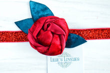 ~*Belle*~ Velvety Red Rose Headband or Clip