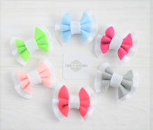 ~*Sweet Sorbet*~ Double Ruffle Felt Bows CLIPS- Lots of Colors!