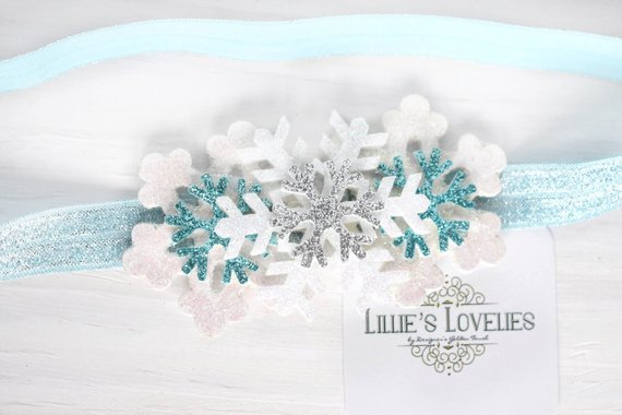 ~*Frosted Winter*~ White and Blue Headband or Clip